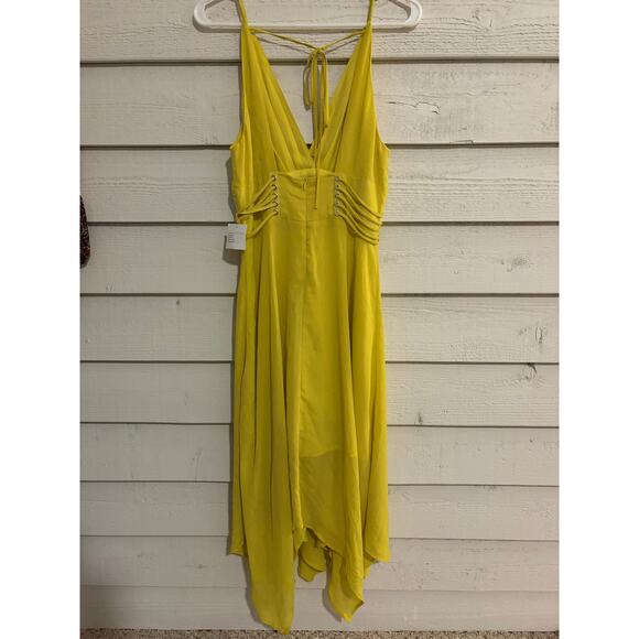 Cefian High Low Chiffon Halter Dress Lace Up Waist Boho Summer Festival Size S - Picture 7 of 7